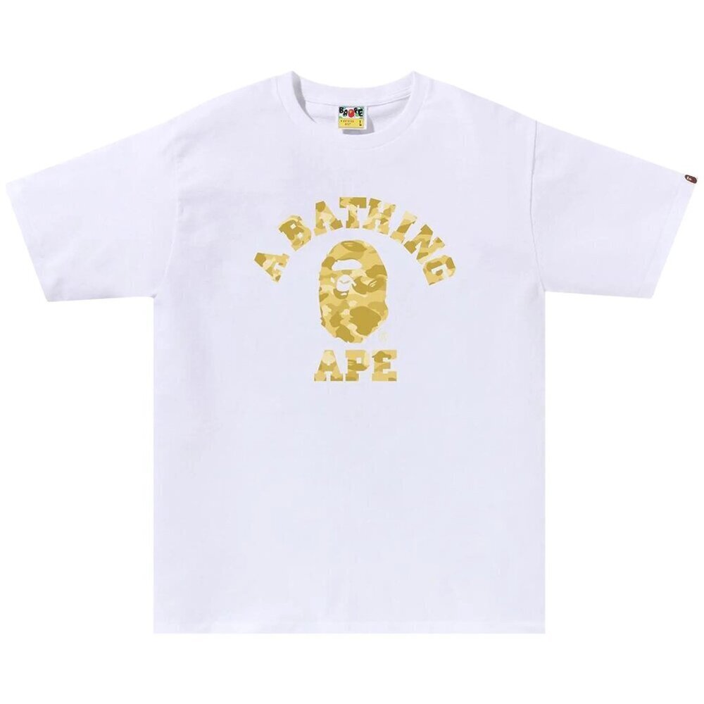 BAPE Color Camo College T-shirt White x Yellow | A Bathing Ape | Size XXL